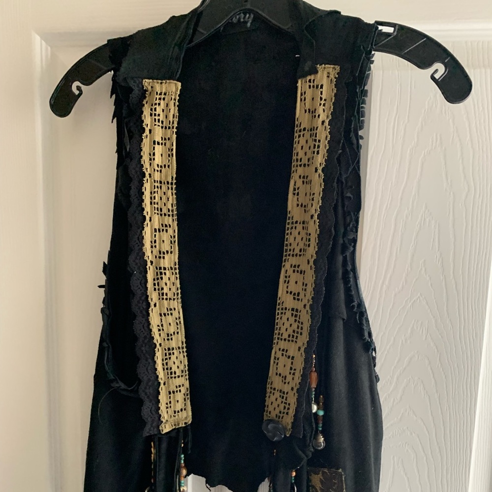 Artistic Southwestern Style Calfskin Vest